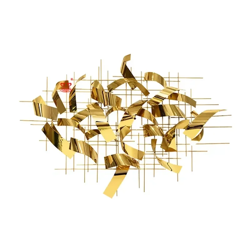 Luxury Metal Wall Art Sculpture Steel Wire Hanging Decoration Hand Welded Home Hotel Villa Decor Modern Abstract Life Craft