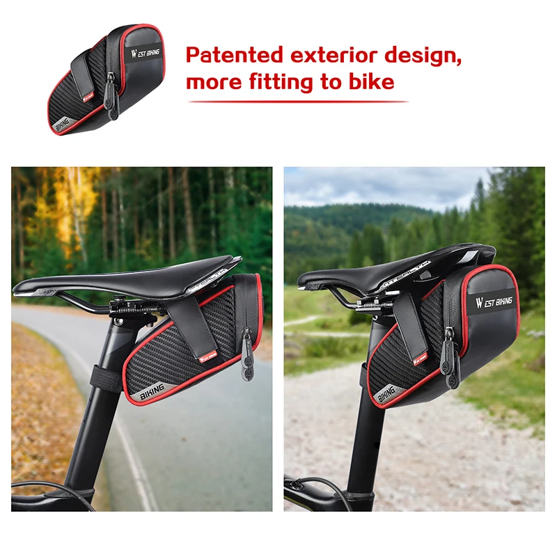 WEST BIKING Bicycle Saddle Bag Mutlifunction Rainproof Reflective Storage Seat Rear Tool Pouch Bag MTB Road Cycling Accessories