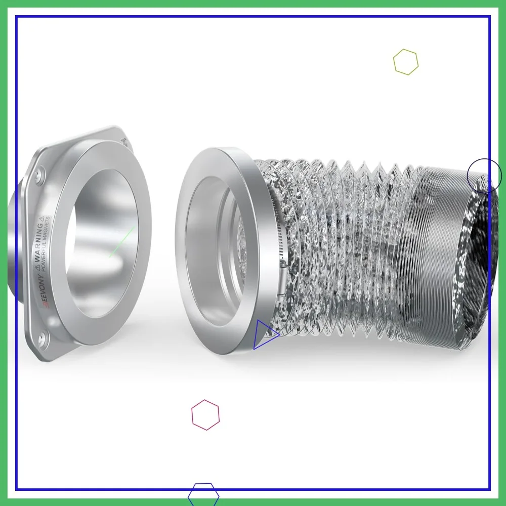 

Magnetic Dryer Vent Coupling Kit DV180, Airtight Seal, Easy to Clean Quick Connector with 2.6ft 4" Duct & Clamps