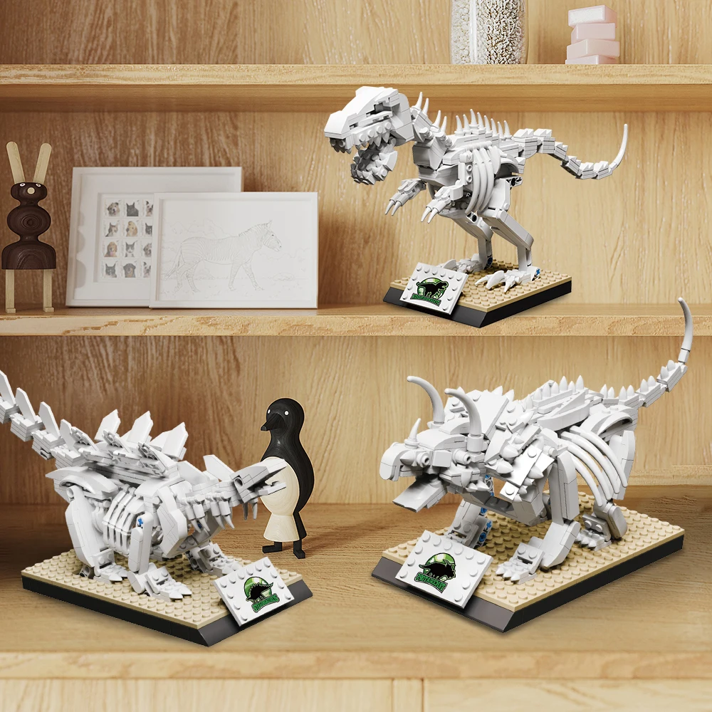 

Jurassic Dinosaur Park World Building Blocks Set T-Rex Chase Scene Educational STEM Toy for Kids