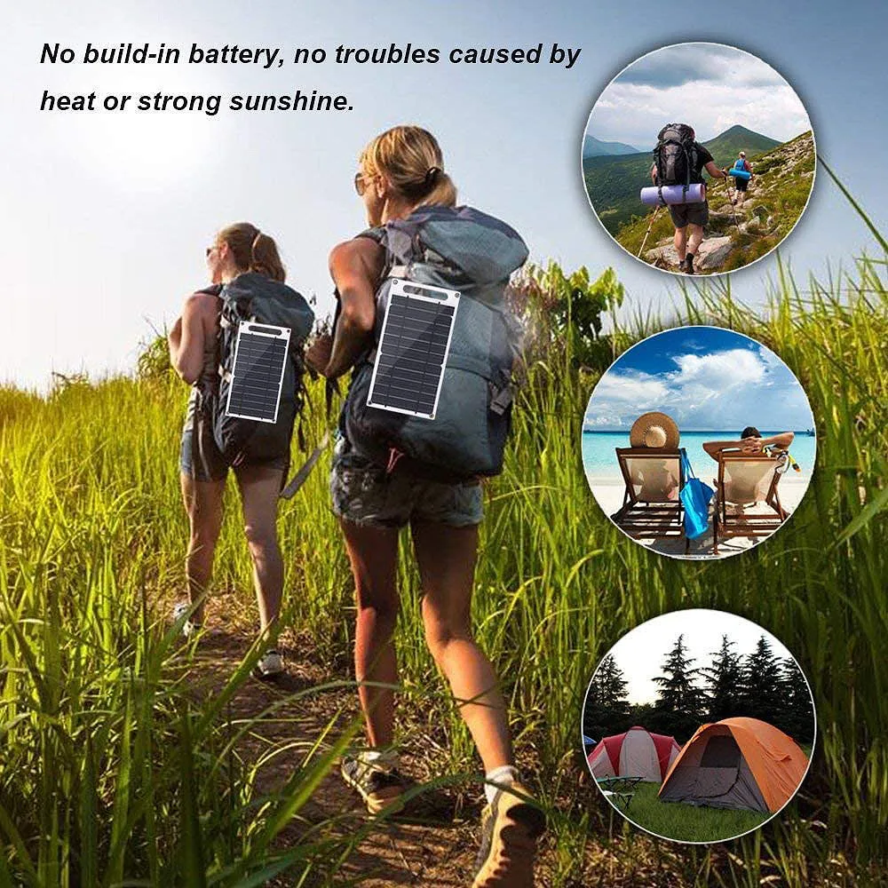 5V Solar Panel USB Waterproof Outdoor Hike Camping Portable Cells Battery Solar Charger Plate for Mobile Phone Power Bank