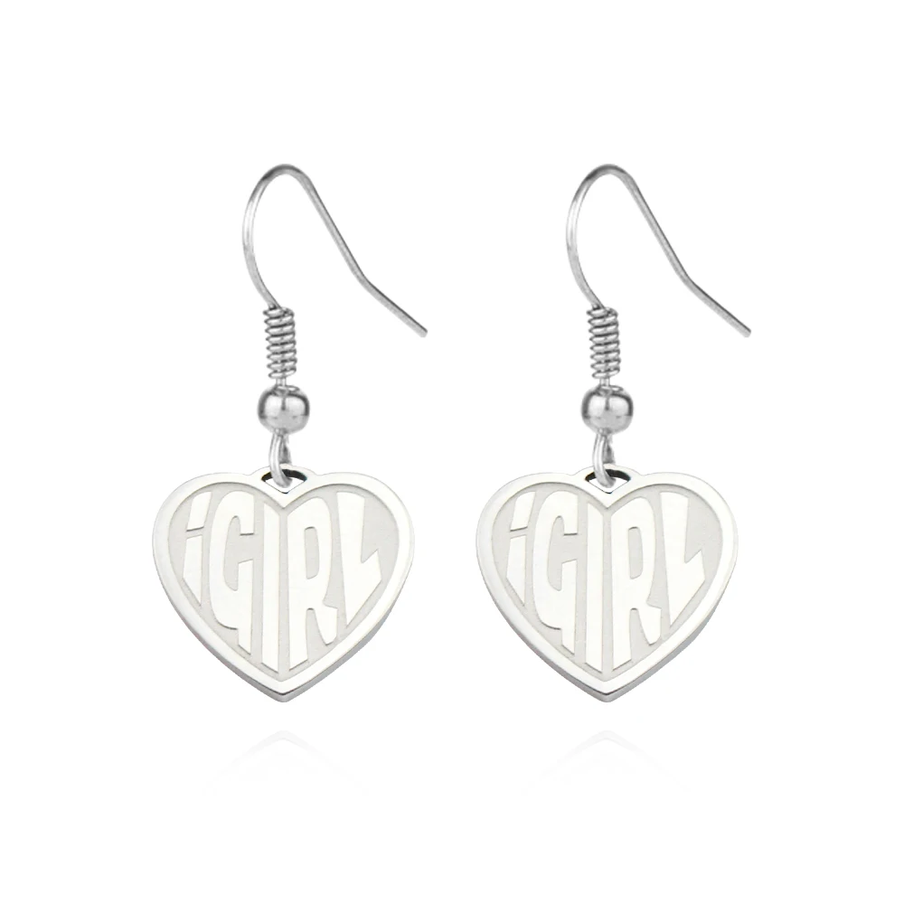 IGIRL Heart Pendant Earrings for Women Engraved 'PLEASE RETURN to HEAVEN' Choker Charms Jewelry