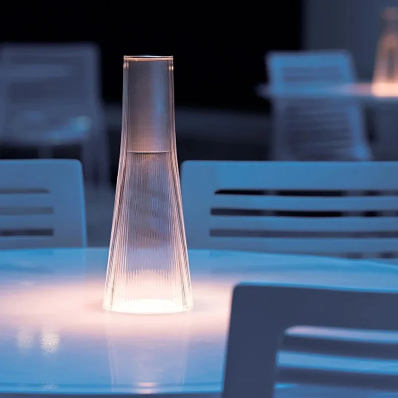 Acrylic rechargeable table lamp with touch switch for stepless dimming restaurant bar night light