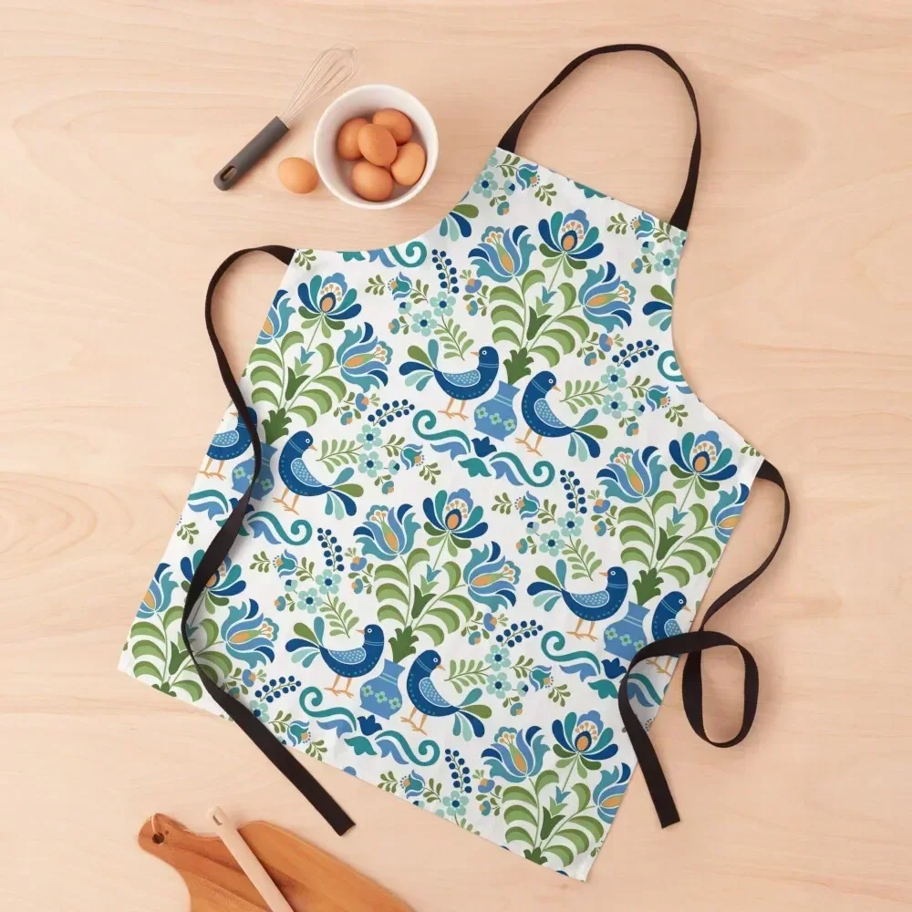 

Hungarian Folk Design Blue Birds Apron Home And Kitchen kitchen item Kitchen And Home Items Apron