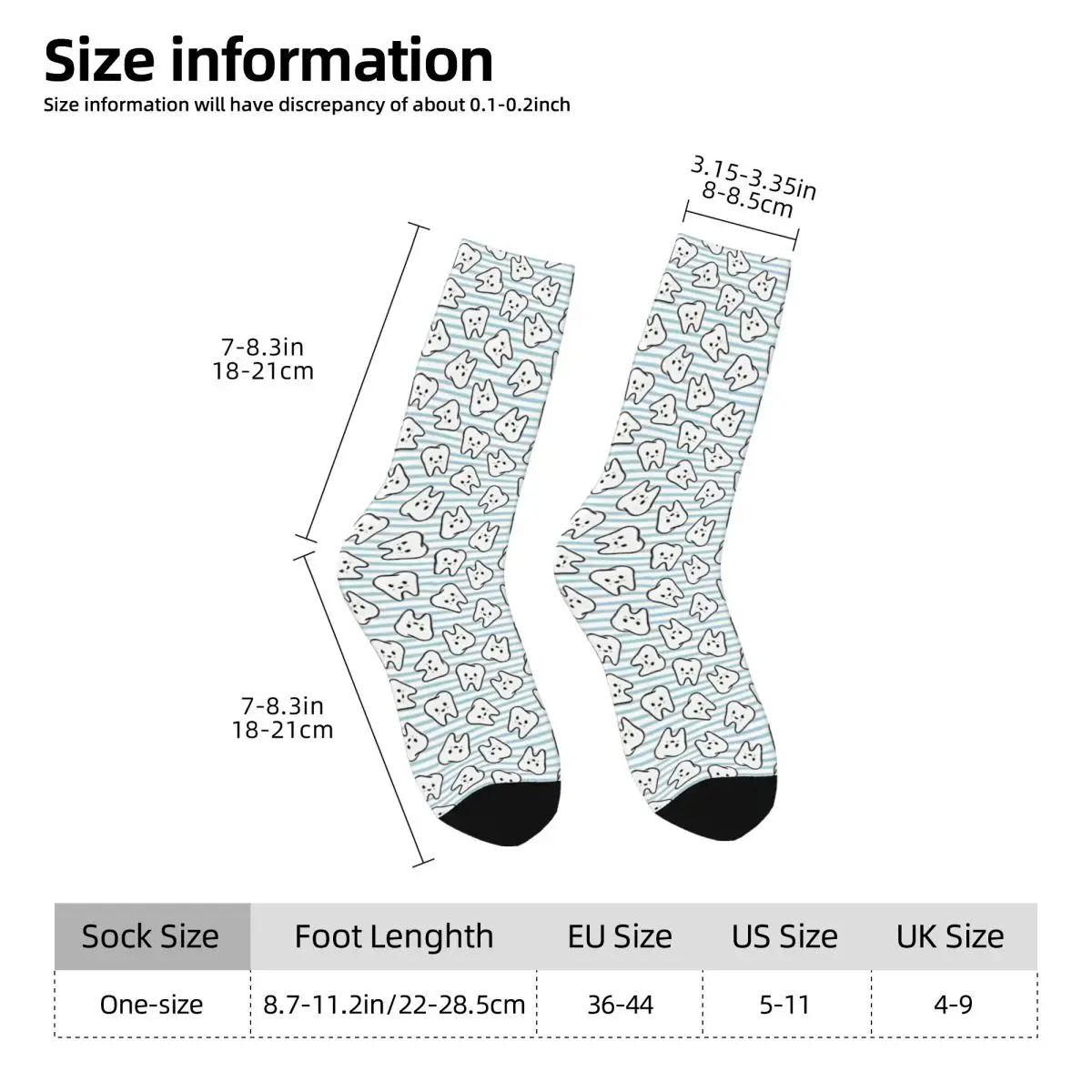 Adults Men Socks Pediatric Dentals blue stripes Stockings Autumn Modern High Quality Socks Design Running Sports Anti Skid Socks