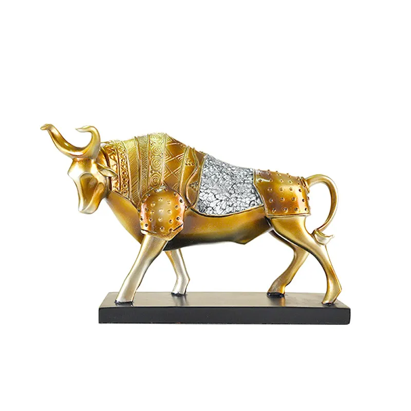 

NEO-CLASSICAL RESIN ANIMAL LUCKY GOLD TAURUS DECORATION DECORATION EUROPEAN AND AMERICAN STYLE OFFICE DECORATIONS