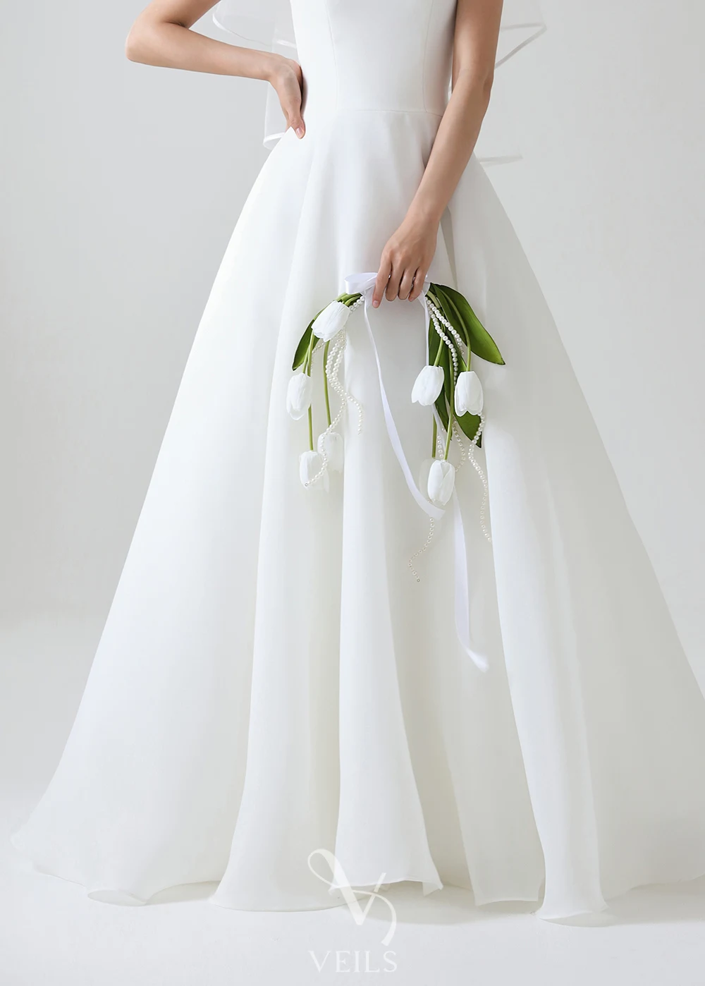 OLOEY Simple White Wedding Dress Strapless A-Line Bridal Gown Elegant Korean Style Backless Civil Evening Dresses Vestidos