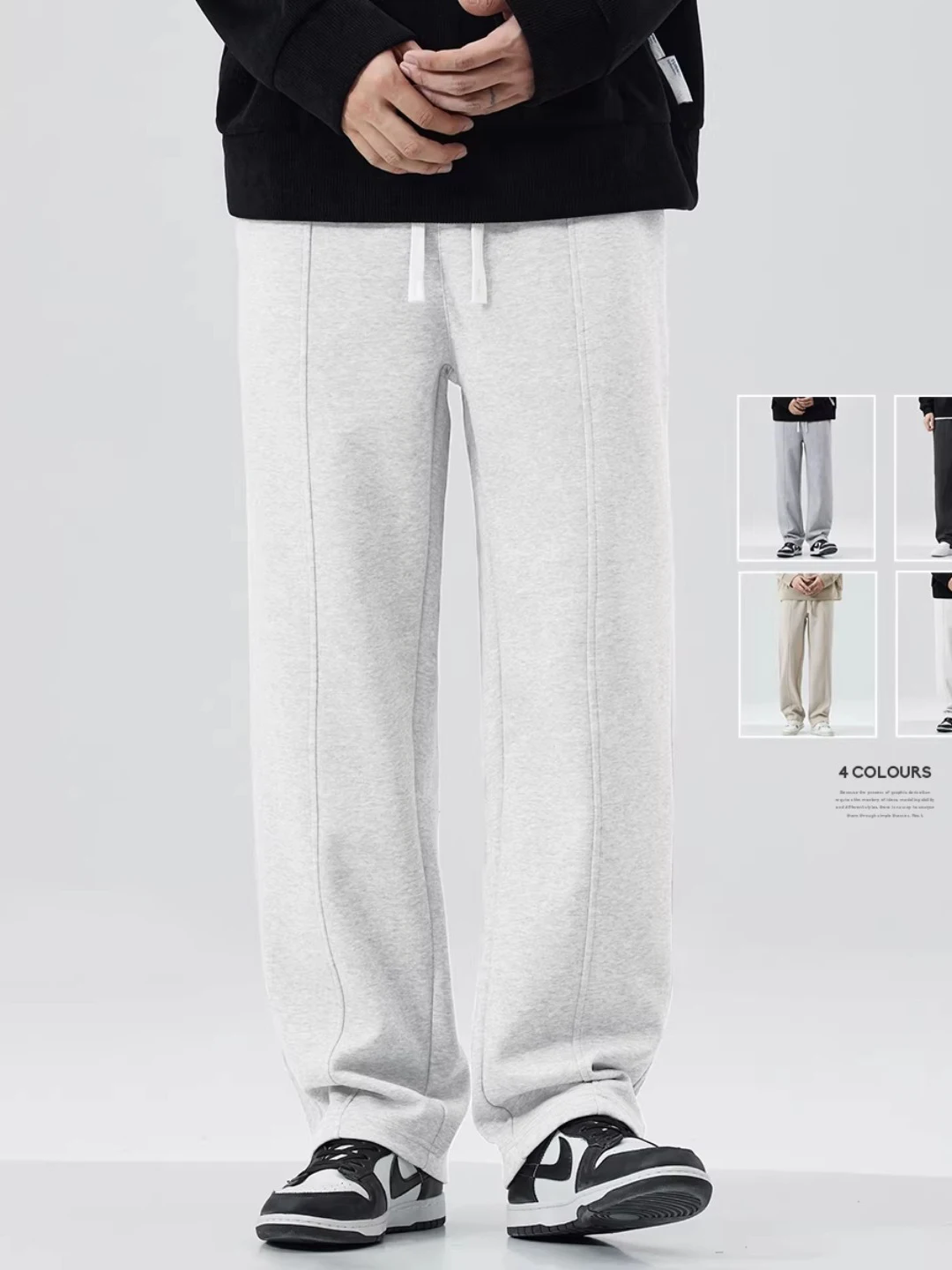 

Kazuki Kuraii Men's Casual Straight Leg Pants Fce Lined Loose Fit American Sle Cotton Blend Anti-Wrinkle Spring