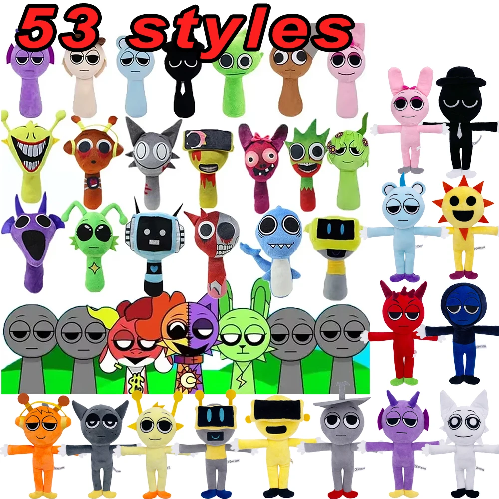 53styles Sprunki Plush Toys Sprunki Incredibox Plush Doll Sprunki Game Pillow Kids Birthday Gifts Stuffed Dolls Christmas Gift