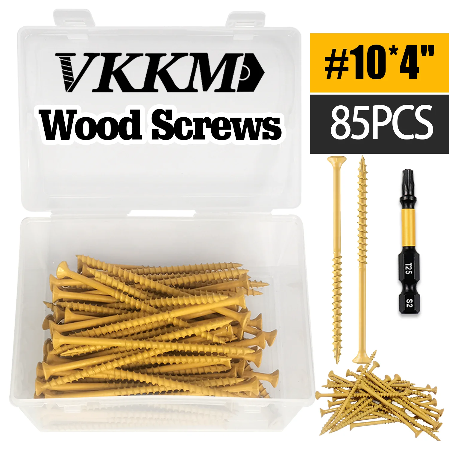 

Винты для палубы VKKM 4-дюймовые, шурупы по дереву # 10 x 4 дюйма, 85 шт., устойчивое к ржавчине покрытие, винты T25, звездочка T25 в комплекте, коричневый