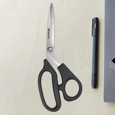 All Purpose Plus sax 8 tum böjt handtag rostfritt stålblad perfekt för hemmakontor och klassrum 10 best sales kraftig sax för att skära plast - №9