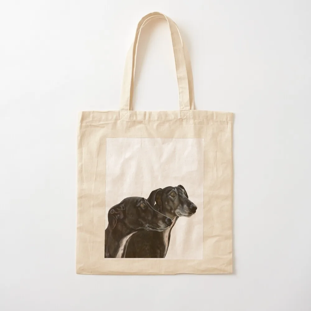 Spanish Greyhounds Nero and Lola Tote Bag Canvas stote bag Women's shopper bag tote bags aesthetic