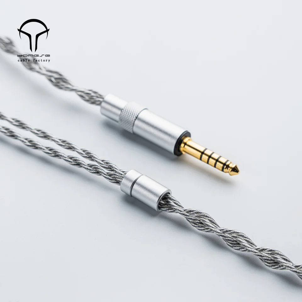 Yongse Obsidian посеребренные монокристаллические медные наушники, кабель для обновления, переключаемый штекер: 3,5 мм + 4,4 мм