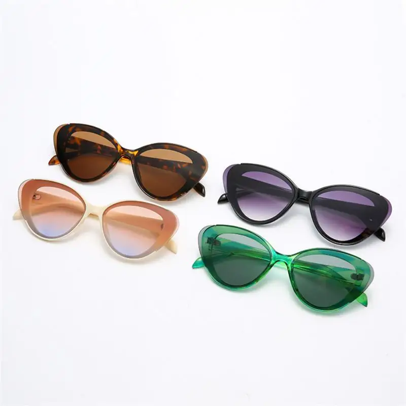 2PCS Retro Sexy Cat Eye Style Sunglasses Woman Classic Black White Ladies Sun Glasses Cateye Frame Gradient Lens Eyewear