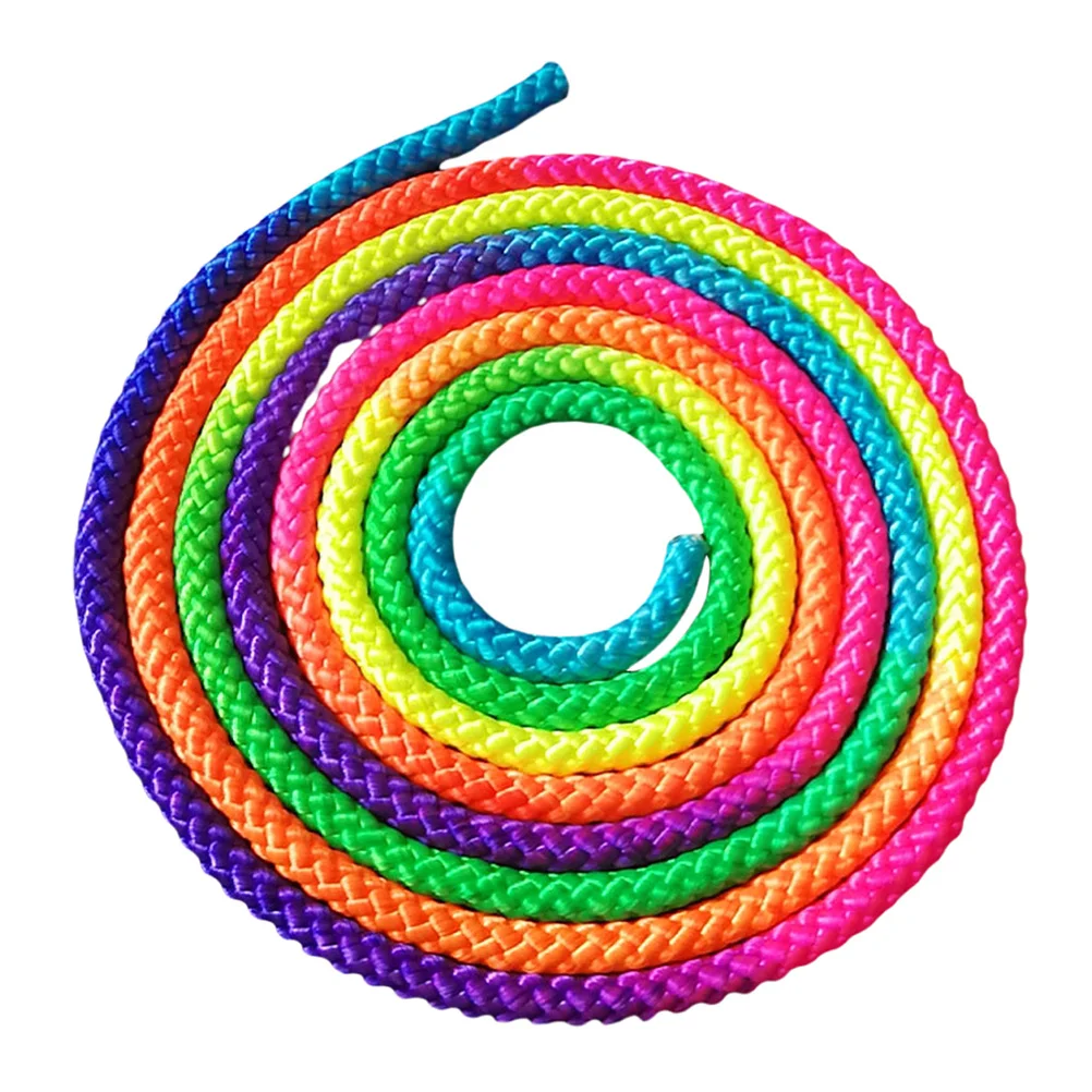 

Gymnastics Rainbow Cotton Linen For Rhythmic Training Kids Adults Fitness Exercise Outdoor Jump Rope Workout Skipping Rope For