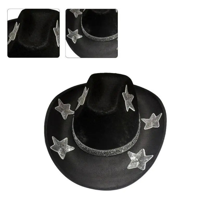 

39BD Sunproof Large Curved Brim Cowboy Hat Cowboy Hat Washable Unisex