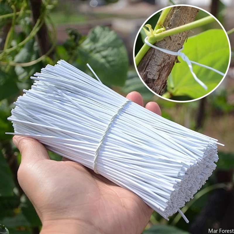 100PCS Gardening Cable Ties Oblate Iron Wire Twist Plant Flower Growing Vines Climbing Fix Strings Multifunction Cable Wire Tie