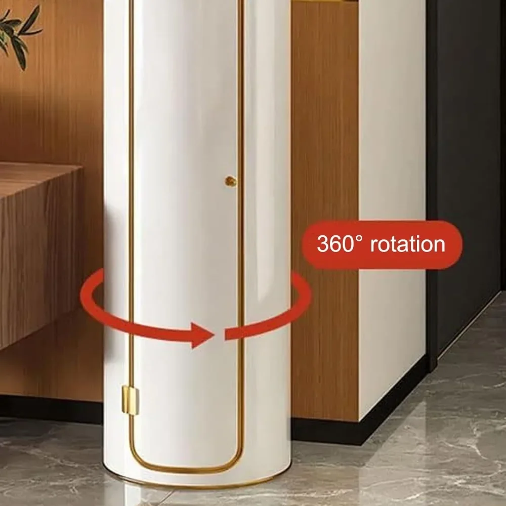 خزانة أحذية دوارة 360 درجة، رف أحذية دوار ممتاز مع أبواب، مع أرفف قابلة للتعديل (الحجم: 39 * 105 سم / 15 * 41 بوصة)
