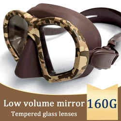 Camouflage Professional Low Volume Free Diving Mask Deep Diving Nose Waterproof And Anti Fog Mask With 160g Tempered Glass
