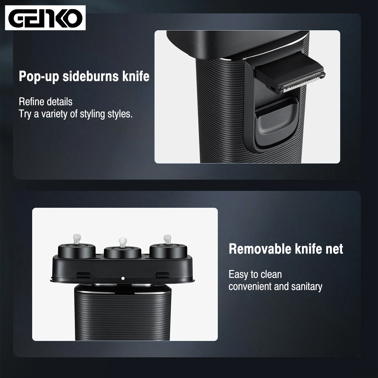 SENKO-Rasoir électrique aste intelligent pour hommes, machine à raser droite, support de rasoir à sec, nouveau design, 3 têtes