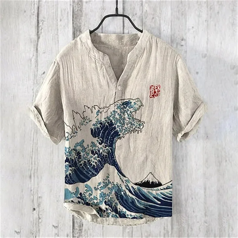 The landscape patterns form a magnificent and magnificent painting. Wearing this shirt has a wide field of vision