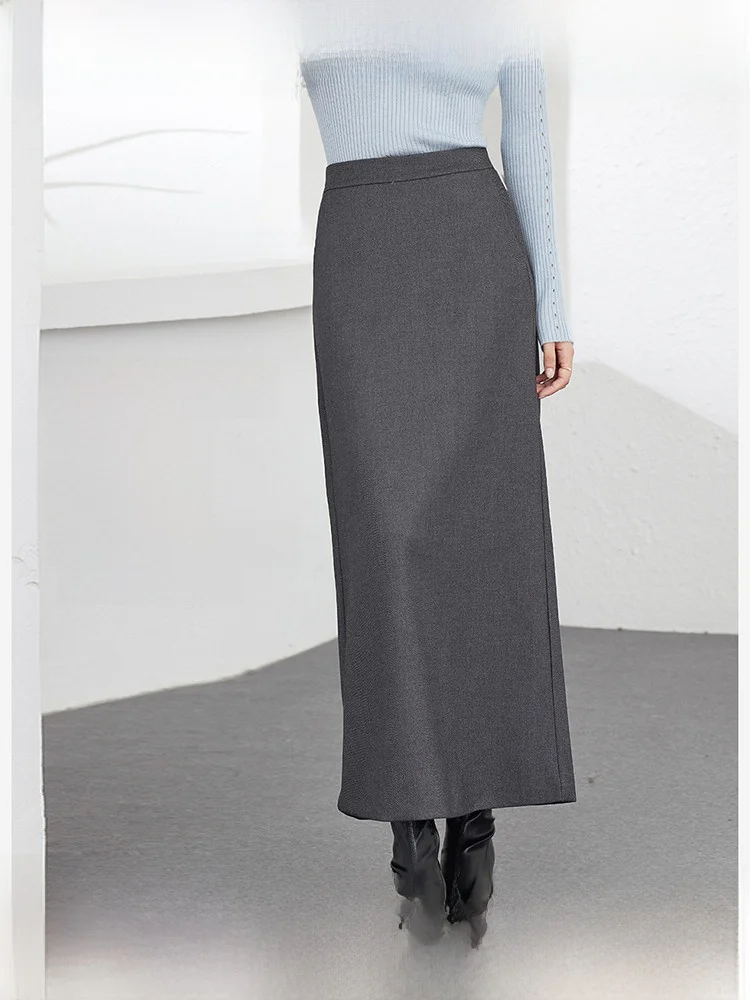 

Женская прямая юбка миди Vimly: новая модель весна-осень, с завышенной талией, из полиэстера, стройнящий дизайн, удобная для повседневной носки