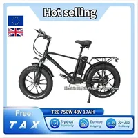 CMA bike T20 electric bicycle 20*4.0 inches CST fat tire 750W mountain electric bicycle 40-45km/h maximum speed 48V 17Ah outdoor