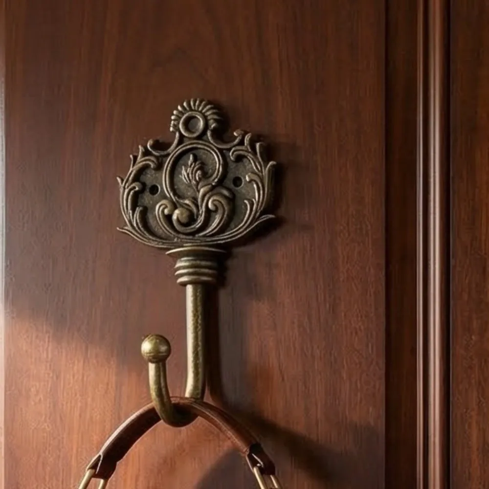 Living Room Decor Home Decoration Wall Hook Iron Vintage European Style Metal Hook Creative Wall Mounted Door Storage Hook Door