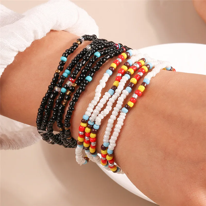 Böhmische handgemachte bunte Perlen Armband für Frauen niedlichen Sommer Strand Regenbogen Blume Armband Mädchen Boho Schmuck Großhandel – Detail 7