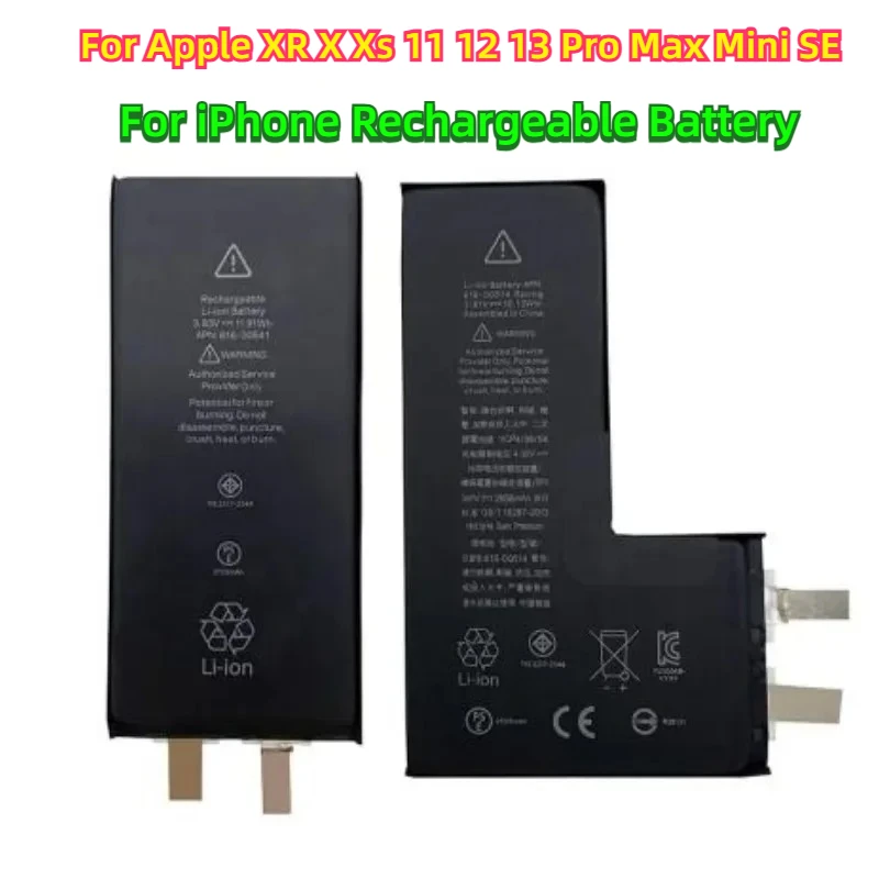 For Apple XR X Xs 11 12 13 Pro Max Mini SE  For iPhone Rechargeable Battery Capacity Battery Cell