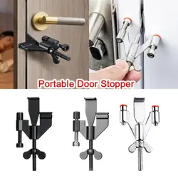 Zinc Alloy Door Lock New Childproof Stainless Steel Door Safety Latch Anti-theft Portable Door Stopper Hotel