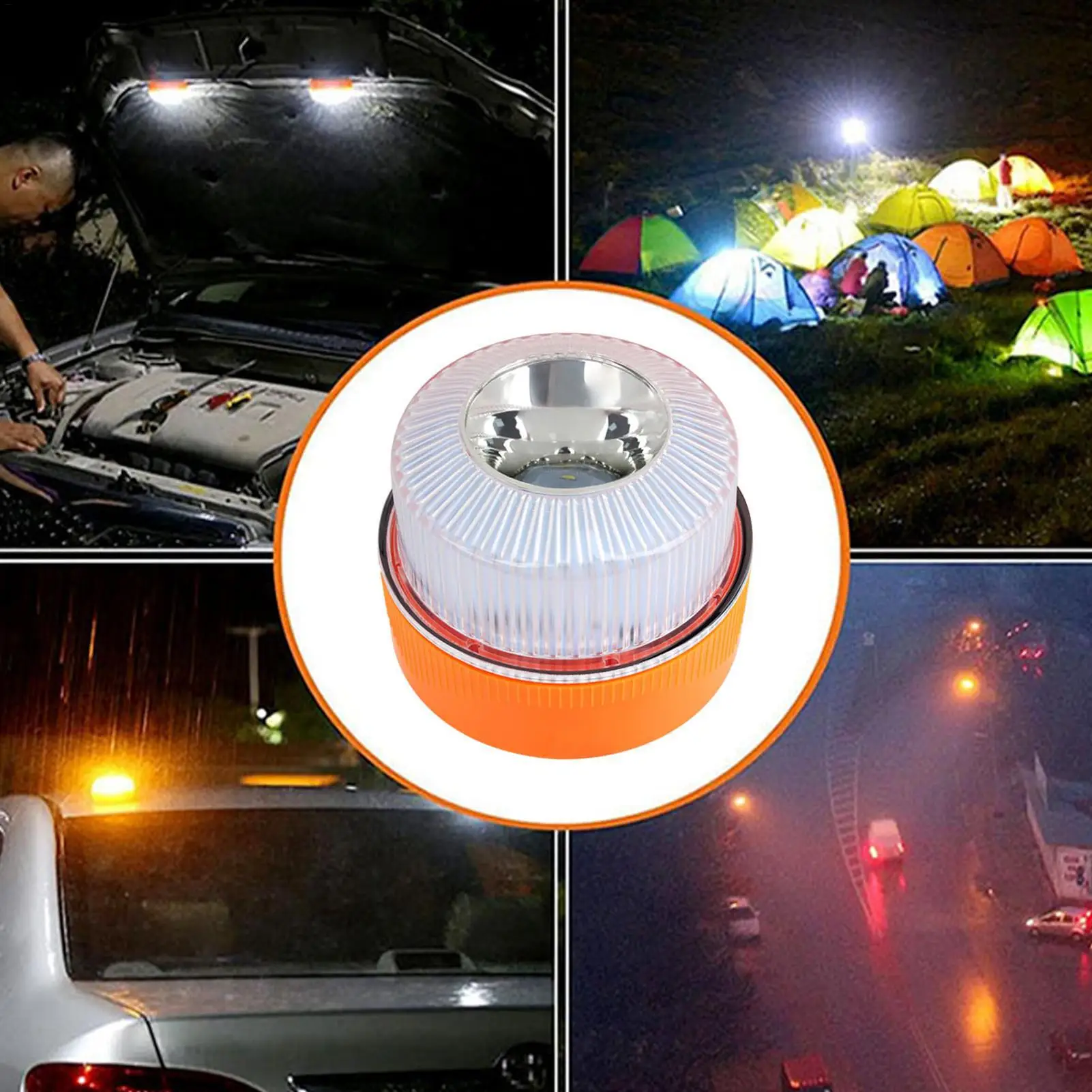 V16 LED Strobe Lights Magnetic Double-mode Auto Supplies With Battery Amber Safety Signal Lamp For Trailer Construction Work