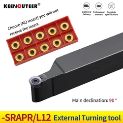 SRAPR1616H12 SRAPR2020K12 SRAPR2525M12 External Turning Tool Holder RPMT/RPGT Carbide Inserts Lathe Cutting Machine Tools Set