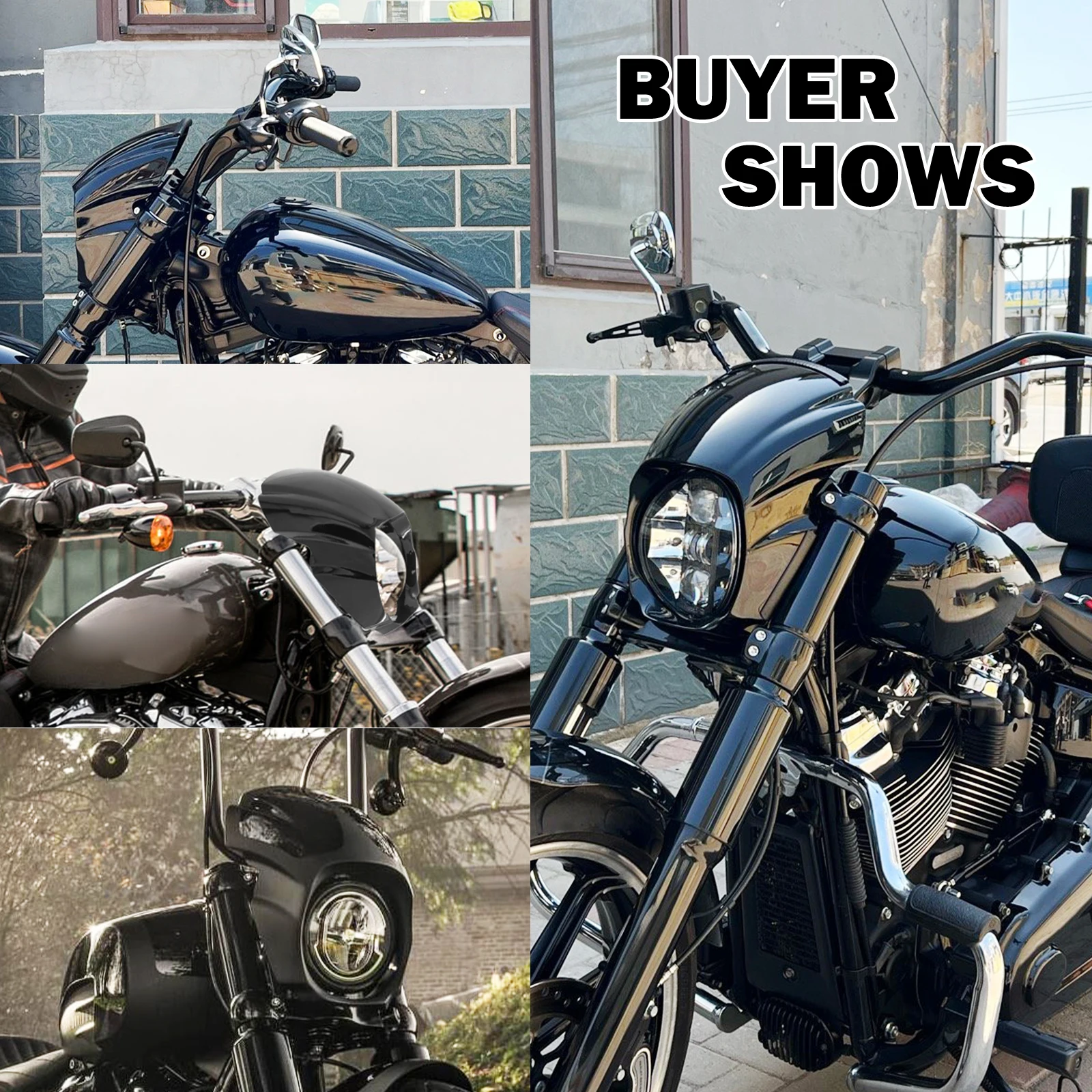مصباح أمامي لامع أسود/غير لامع للدراجات النارية غطاء أمامي لموديل Harley Softail break out FXBRS FXBR 2018-2022 2023