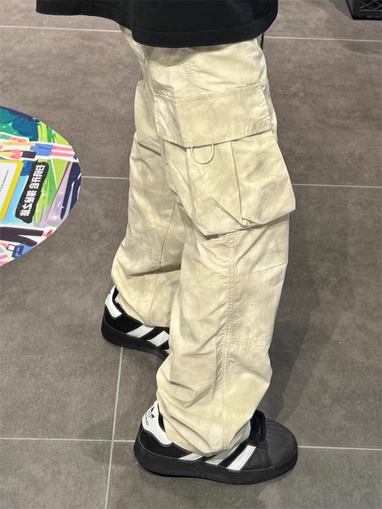 

Cleanfit American High Street Loose Work Pants Men's Straight Tube Paratrooper Pants Multi-ket Casual Trousers