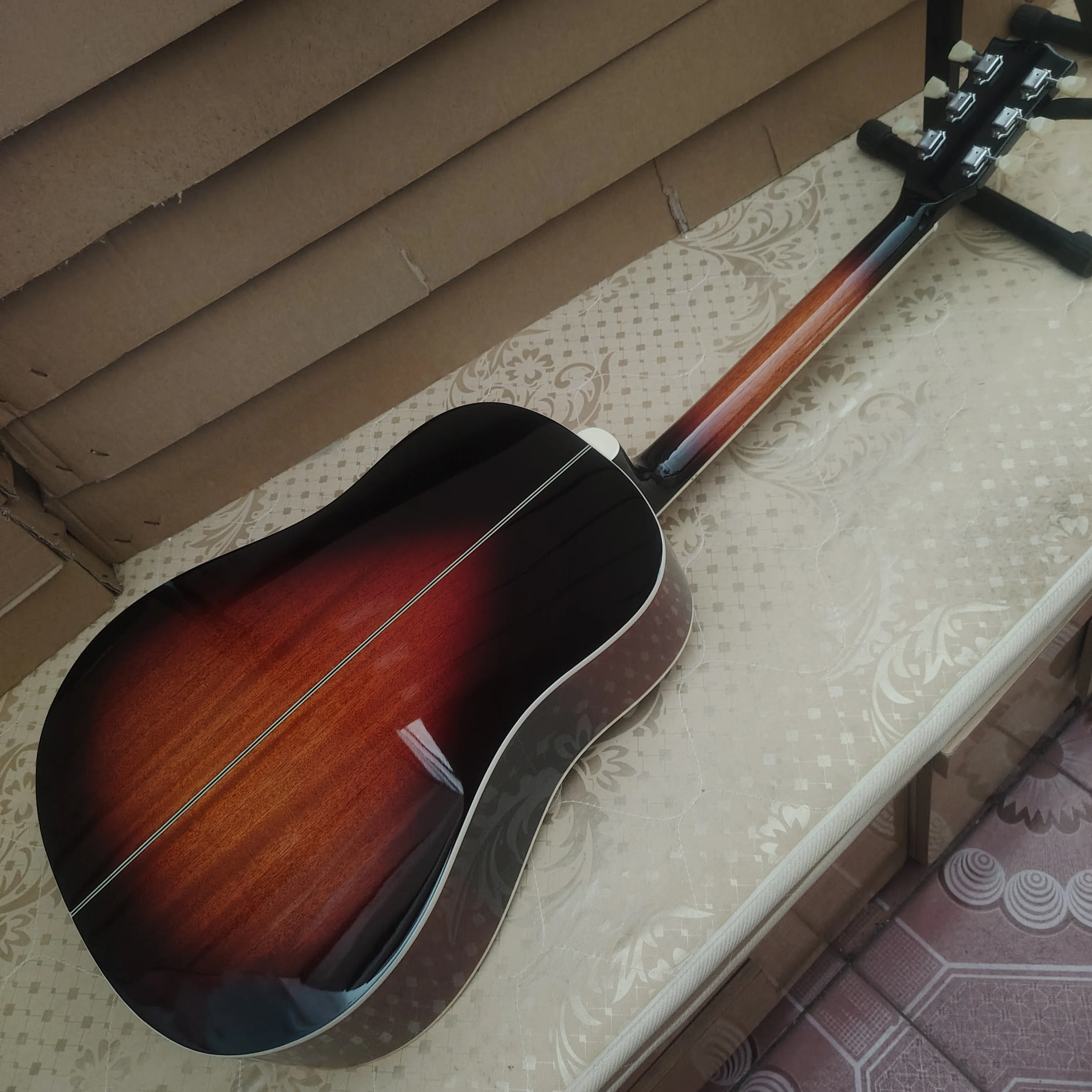 حار! 41 بوصة/301EQ/جيتار شعبي/قمة من خشب التنوب الصلب/لوحة أصابع من الخشب الأحمر/20 عمود صوت/J160E جيتار كهربائي أصلي/ #4