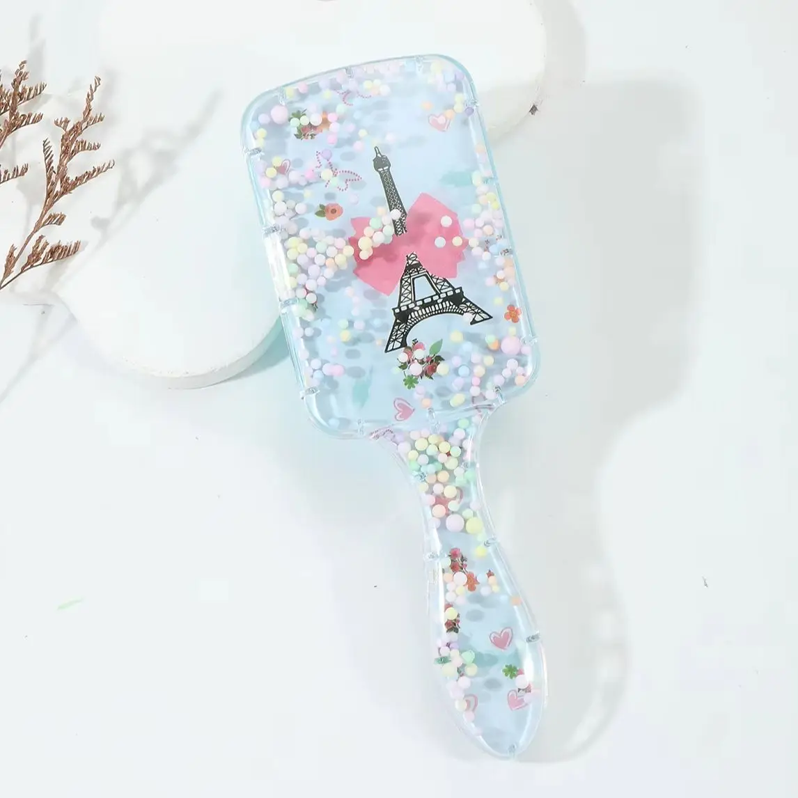 Cartoon transparent square straight hair comb, scalp massage and foam plastic comb For Hair Accessories view 4
