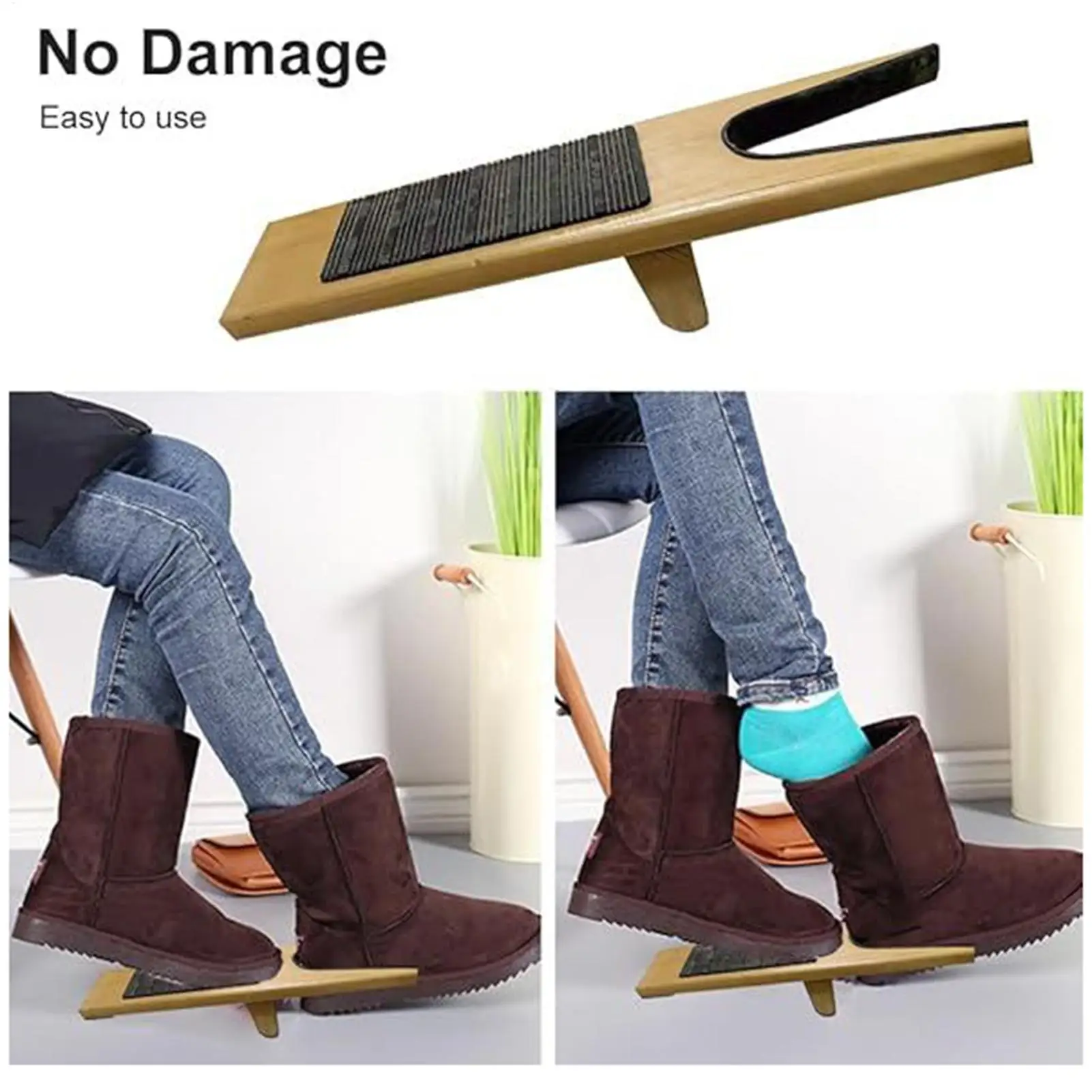 Cowboy Boot Jack Boot Puller Wooden Work Shoes Remover No Bending Riding Shoes Puller For Waders Outdoor Home Motorcycle Car
