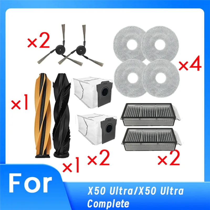 

Main Roller Brush Full Vacuum Parts For Dreame X50 Ultra Side Brush HEPA Filter Mop Cloth Dust Bag Vacuum Parts Kit-A54Q