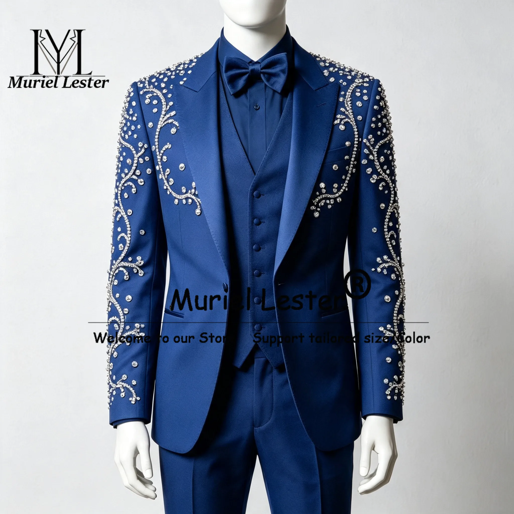 ラグジュアリーダイヤモンドビーズスーツ メンズ スリムフィッ - Mens Formal のレビューと価格