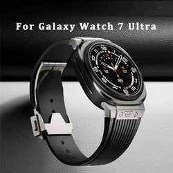 Rubber Sport Band for Samsung Galaxy Watch Ultra 7 47mm Stainless Steel Men's Band for Samsung Galaxy Watch 7 Ultra band