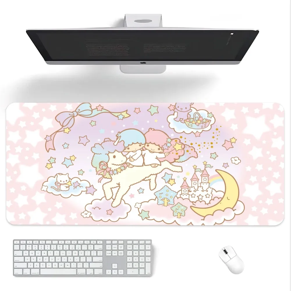 MINISO Sanrio Little Twin Stars Mouse Pad Computer Laptop Gaming Office Wrist Guard Non Slip Keyboard Pad