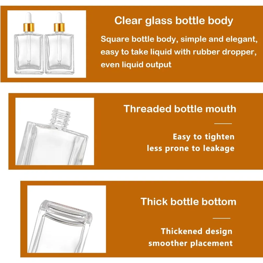 20 قطعة زجاجة عطر زجاجية شفافة محمولة لتوزيع مستحضرات التجميل زجاجة زيت قطارة بلاستيكية مع قمع ماصة