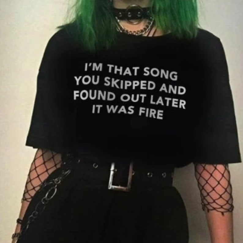 

I'm That Song I'm That Song You Skipped с забавным рисунком, летняя хлопковая футболка унисекс, модные футболки с короткими рукавами