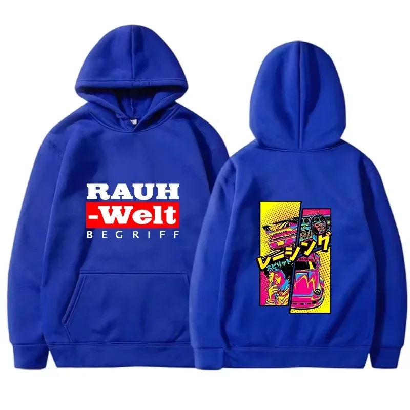 Rauh Welt Hoodie Car Widebody Tuning JDM Racing Pop Art Comic Ästhetisches Schwarzes Oversized Casual Sweatshirt Langarm – Detail 5