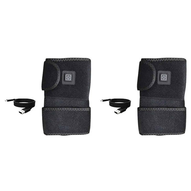 2X Heating Massager Electric Knee Heating Pad Heated Knee Brace Support For Arthritis Joint Old Cold Leg Knee Warmer