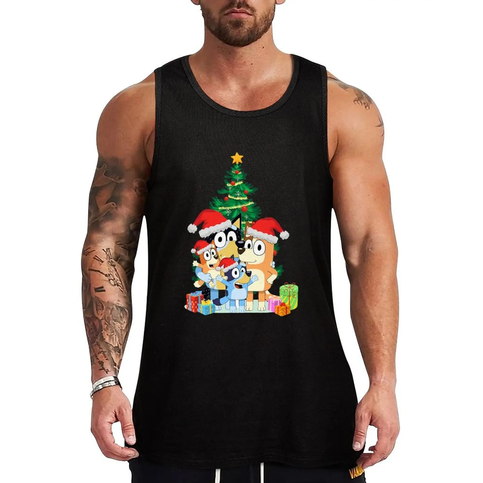 

Christmas Family Cartoon Characters, Christmas Tree Tank Top Men's t-shirt Men's summer clothes 2025 Vest male