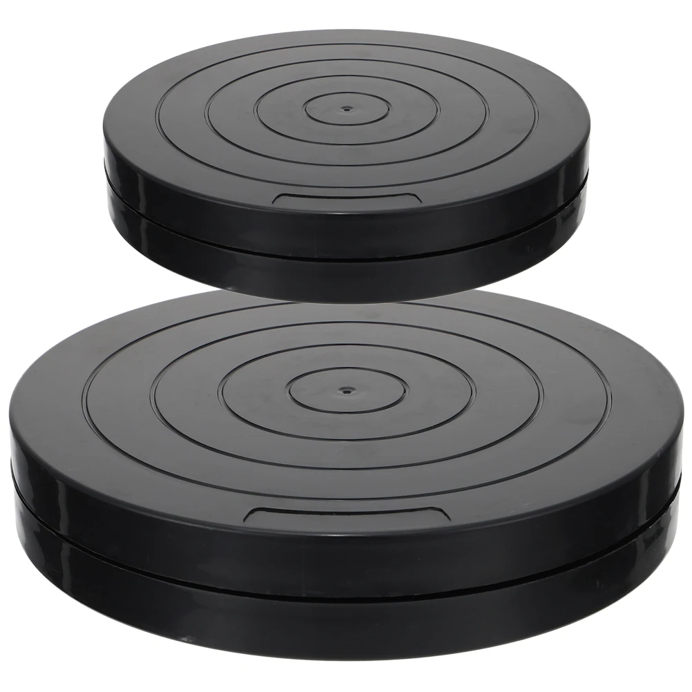 Plato giratorio de arcilla de 11,2 cm, herramienta de escultura de rueda de cerámica de doble cara, Base giratoria de plástico de 360 grados para pastel, 2 uds.
