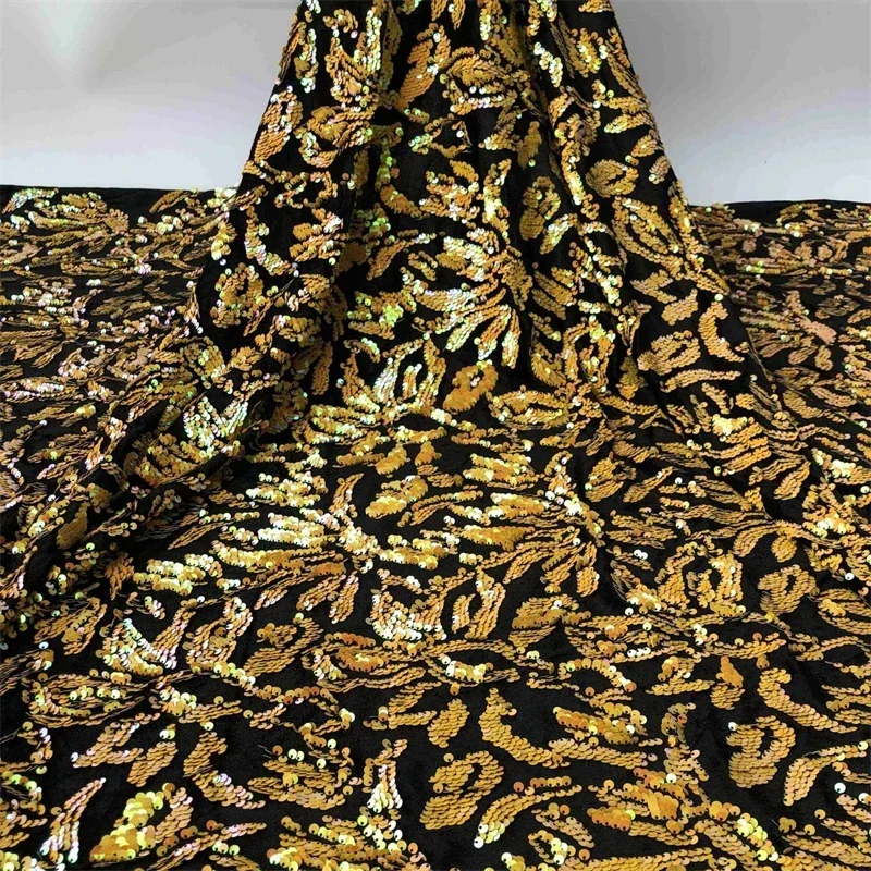 Popularity Flowers Sequins Fabric 5MM Flannel Fabrics  Accessories Sewing Skirt Evening Dress DIY Home Decoration Wide:125CM