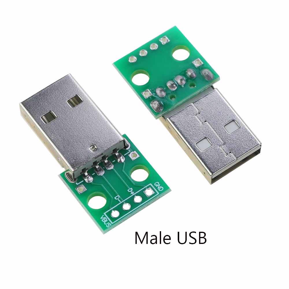 1pcs Micro Mini USB USB A Male USB 2.0 3.0 A Female USB B Connector Interface to 2.54mm DIP PCB Converter Adapter Breakout Board